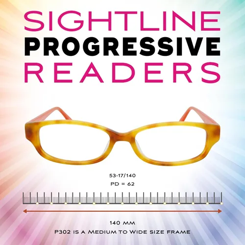 Vista 5 de Sightline Gafas de lectura progresivas para mujer, marco de acetato óptico de primera calidad, 1.00 Naranja
