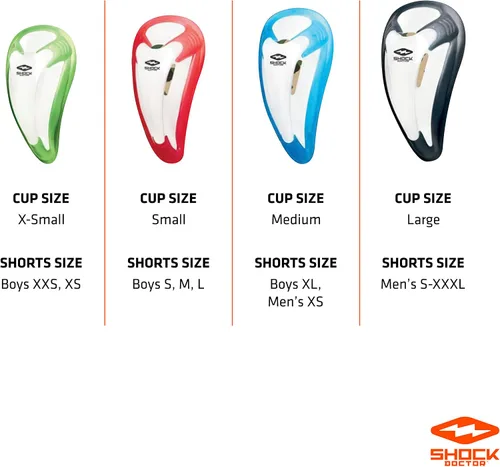 Vista 7 de Shock Doctor Compression Shorts with Protective Bio-Flex Cup, Moisture Wicking Vented Protection, Youth