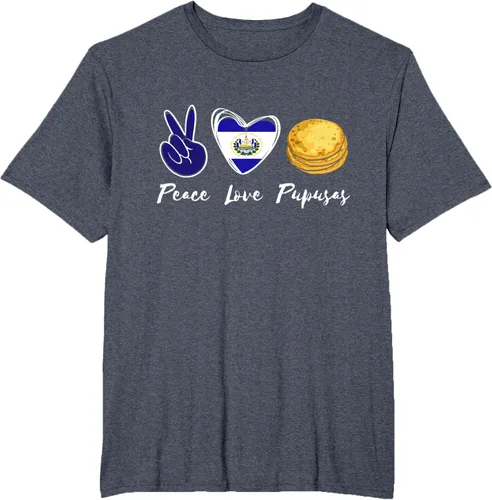 Vista 78 de Pupusas Lover Love Peace El Salvadaor Camiseta Comida Salvadoreña