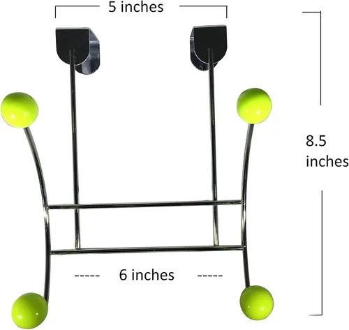 Vista 2 de Organizador de 2 ganchos para colgar sobre la puerta – Soporte decorativo para colgar ropa, abrigos, chaquetas, toallas, batas, gorras, sombreros