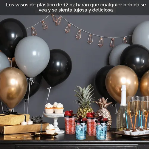Vista 7 de Norme 50 vasos desechables de plástico negro de 12 onzas