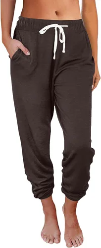 Vista 23 de AUTOMET Pantalones deportivos de cintura alta para mujer con bolsillos Negro