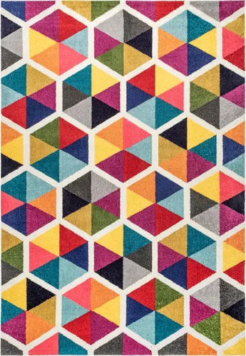 Vista 8 de nuLOOM Maris - Alfombra geométrica multicolor de telar mecánico, 4 x 6 pies
