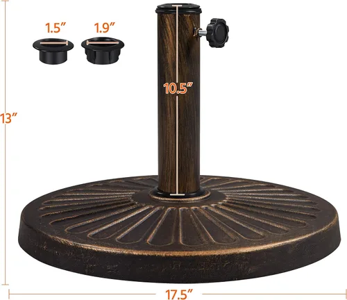 Vista 3 de Yaheetech - Base de sombrilla resistente para exteriores, 22 libras, color bronce