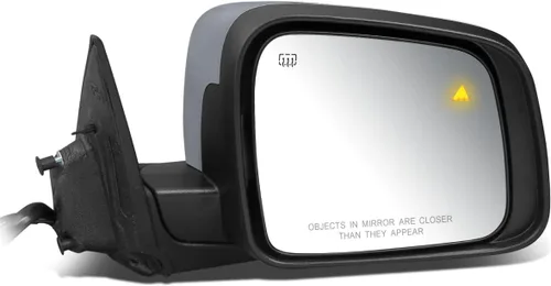 Vista 8 de DNA Motoring OEM-MR-CH1320420 Espejo retrovisor de puerta lateral izquierdo con calor alimentado compatible con Durango 2011-2022, con detección
