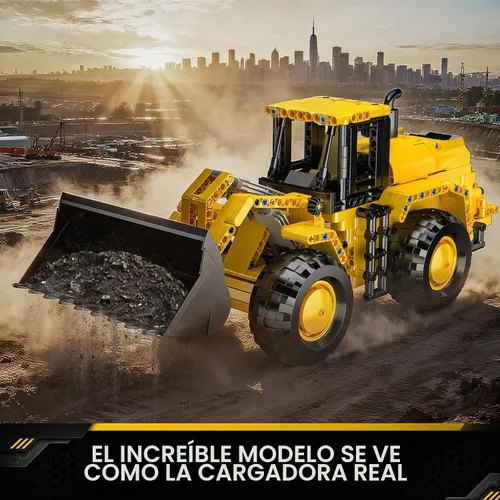 Vista 2 de Mould King 17084 - Juego de bloques de construcción para cargadora de ruedas, juguete de vehículo de ingeniería para construir, modelo de excavadora