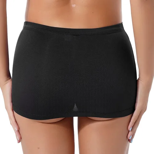Vista 2 de Yanarno Minifalda transparente para mujer, diseño de malla para discoteca y corte ajustado