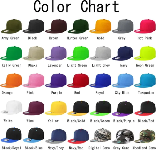 Vista 2 de Falari Venta al por mayor 12 Pack Snapback Sombrero Gorra Hip Hop Estilo Flat Bill Blanco Color Sólido Tamaño Ajustable