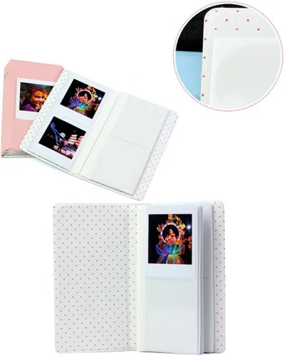 Vista 3 de CLOVER Álbum de fotos de 64 bolsillos para películas de cámara instantánea Fujifilm Instax Square SQ10 SQ6 SP-3 - Azul