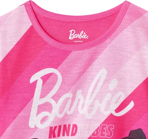 Vista 8 de Barbie Conjunto de ropa de dormir para niñas y pantalones de pijama para niñas de 4 piezas