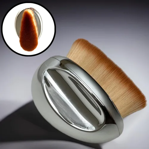 Vista 4 de Brocha de base estrecha Maquillaje de palma Kabuki SOFT Kabuki Dome Shape Face Body Shimmer Oil SPF Blush Bronzer Highlighter Blending Self Tanner