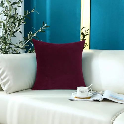 Vista 55 de mixeoo Comfy - Juego de 2 fundas de almohada decorativas de terciopelo grueso sólido y grueso, súper suaves, decoración del hogar para sofá, sala