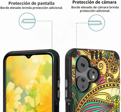 Vista 5 de TJS Funda para Celero3 Celero 5G + Plus 2024 (3ª versión) (flor antigua)
