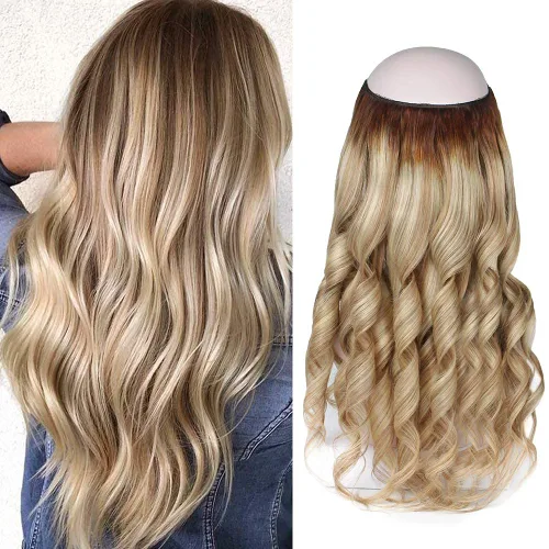 Vista 13 de Sassina Extensiones de Cabello con Alambre Invisible Cabello Humano Real con Alambre Transparente Tamaño Ajustable Clips Seguros Naturales Liso