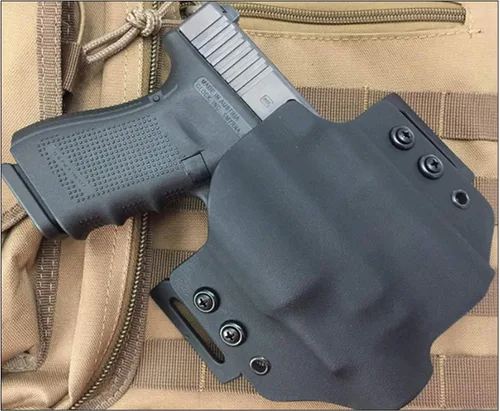 Vista 2 de Kydex - Alas de panqueques para fundas OWB, trabillas ambidiestras para cinturón de 1.75 pulgadas con herrajes, kit de montaje preperforado para un