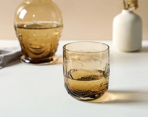 Vista 9 de Retro Crown Relief - Jarra de agua de noche de cristal transparente con vaso, jarra y taza de noche