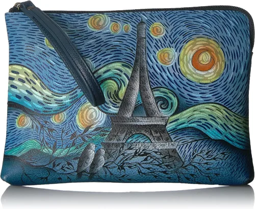 Vista 8 de Anna by Anuschka Bolso de mano pintado a mano de cuero genuino para mujer