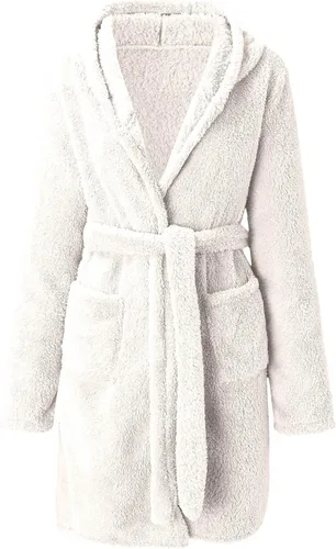 Vista 3 de Bata de baño suave de felpa para mujer, ligera, de forro polar, para invierno, suave, para spa, ducha
