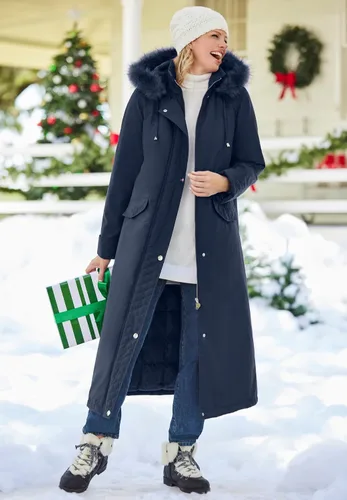 Vista 2 de Woman Within Parka de microfibra larga con capucha para mujer, talla grande
