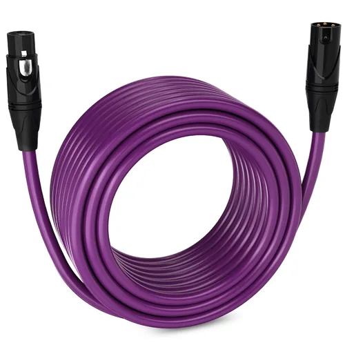 Vista 145 de LyxPro Cable de micrófono XLR hembra a macho de ángulo recto de 3 pines de 1.5 pies para altavoces amplificados, interfaz de audio, rendimiento