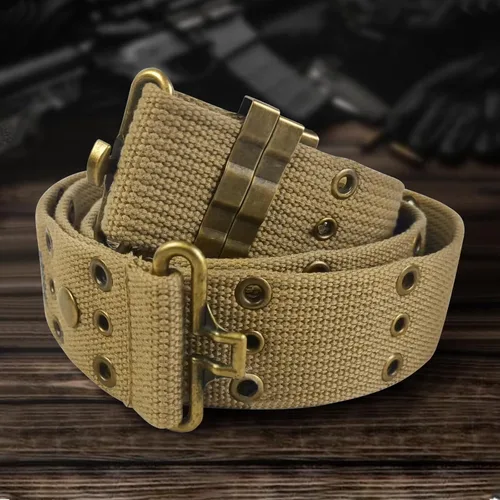 Vista 5 de SUNRISING WW2 - Cinturón de pistola táctico M36 del ejército de EE. UU., cinturón de batalla de 2 pulgadas, cinturón de batalla de la Segunda Guerra