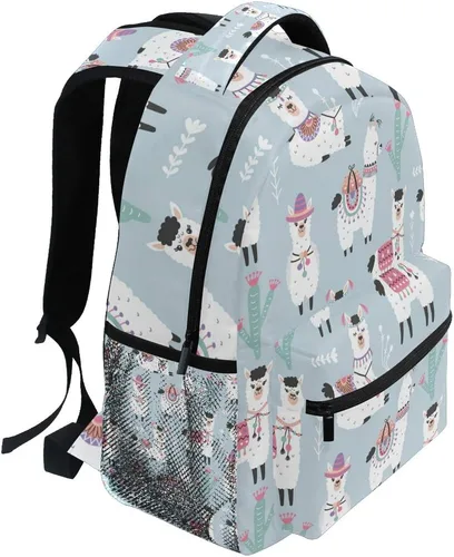 Vista 2 de senya Mochila escolar de piña rosa para estudiantes, adolescentes y niñas, Patrón 2, Mochilas Daypack
