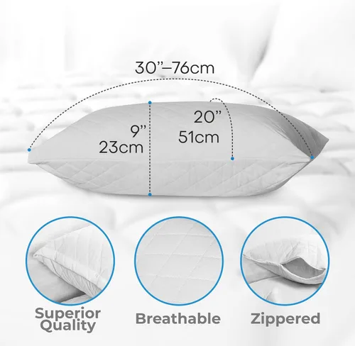 Vista 9 de Diamond Elegant - Almohadas de cama a granel para dormir tamaño Queen, paquete de 12 almohadas, almohadas de hotel para dormir de lado y boca abajo