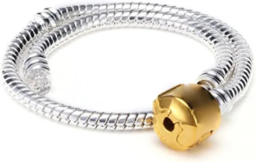 Vista 10 de RUBYCA 10pcs 6.3" Color Oro Broche Europeo Serpiente Cadena Charm Pulsera Fit Charm Beads DIY
