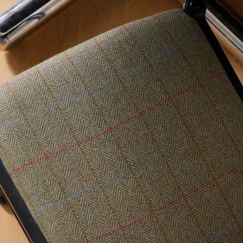 Vista 9 de Sillas de comedor de madera estilo rústico retro con cojín de asiento de tela tapizada respaldo alto curvado cocina moderna