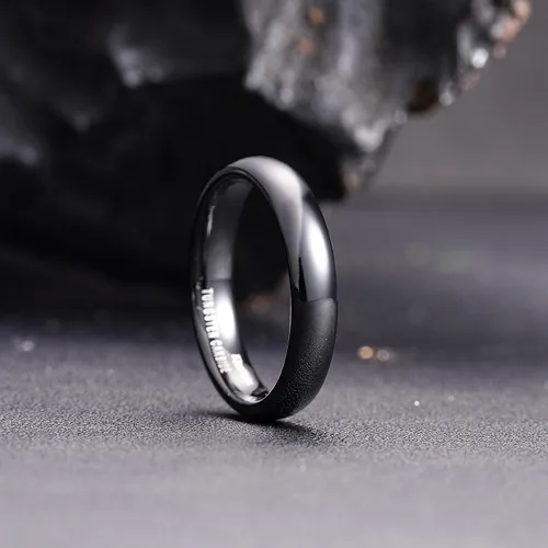 Vista 15 de King Will Alianza de boda de carburo de tungsteno para hombres y mujeres, anillos de promesa para parejas abovedados de alto pulido