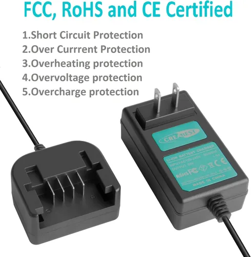 Vista 5 de Creabest Cargador de iones de litio de 20 V compatible con cable Porter PCC680L PCC681L