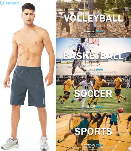 Vista 6 de NORTHYARD Pantalones cortos deportivos ligeros de secado rápido y de 7pulgadas para hombre, para senderismo, deportes, gimnasio, correr