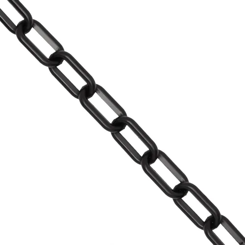 Vista 6 de Stockroom Plus Cadena negra para barrera de estacionamiento, eslabones de 100 pies y 1.5 pulgadas, cadena de seguridad de plástico para control
