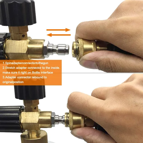 Vista 6 de 2 piezas de 1/4 pulgadas NPT macho lavadora a presión conexión rápida accesorios Adaptadores de presión de acero inoxidable, banda de rodadura