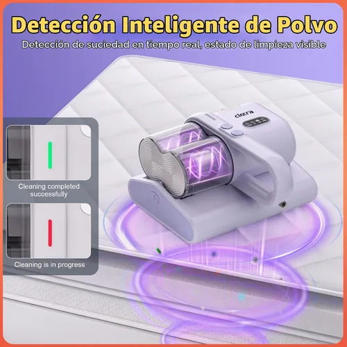 Vista 6 de Aspirador de colchón, aspiradora de cama de 16Kpa con luz UV‑C de Morado