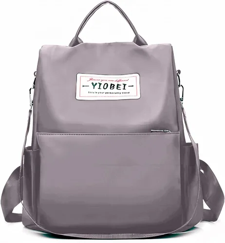 Vista 2 de CHARMORE Elegante mochila antirrobo para mujer, mochila de nailon impermeable casual para viajes, Gris-S