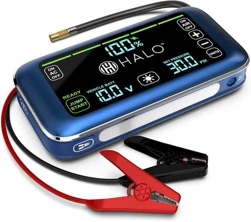 Vista 13 de HALO Bolt AIR Touch 1500A Jump Starter, Air Compressor, Power Bank, LED Light, Black