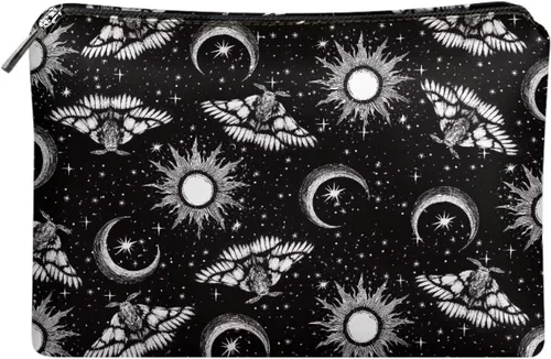 Vista 31 de Flashideas Bolsa de maquillaje portátil de cuero impermeable bolsa de cosméticos embrague maquillaje cepillo bolsa, Estampado De Mármol Azul 1