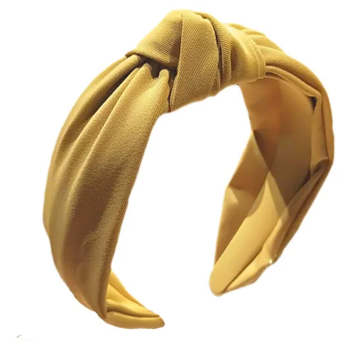 Vista 9 de Diadema para mujeres, diadema ancha anudada, banda elástica para el cabello de yoga, accesorios de moda para el cabello para mujeres (Beige)