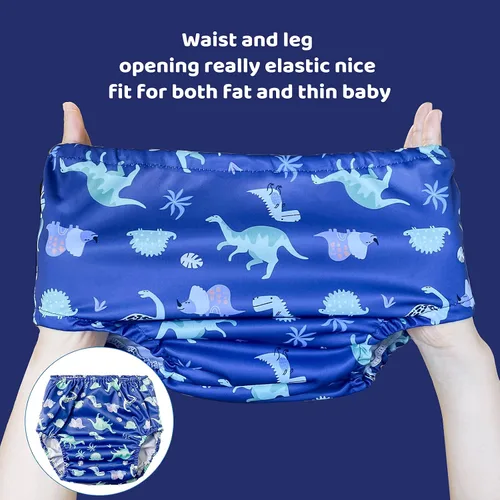 Vista 2 de BISENKID Cubierta de pañales de goma para pantalones de plástico, fundas de pañales de plástico elásticas para ropa interior de plástico para niños