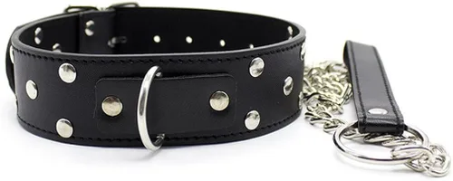 Vista 7 de chenyesun Gargantilla de cuello con correa, piel sintética ajustable gargantilla, anillo tórico punk cuello collar collar collar collar remache