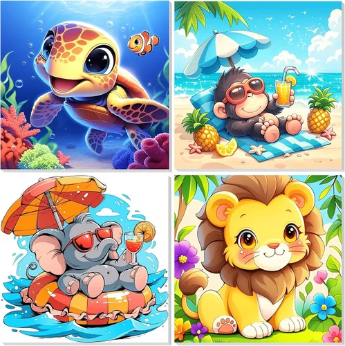 Vista 10 de EOBROMD Paquete de 4 kits de pintura enmarcada por números para niños, kits de pintura de insectos para niños de 4 a 8 a 12 años, pintura sobre