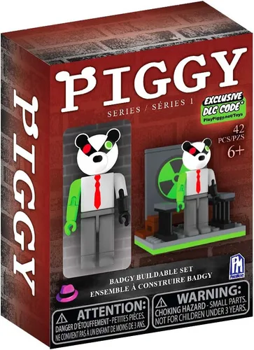 Vista 3 de PIGGY - Juego de figuras Badgy Buildable - Juego de ladrillos de construcción Badgy Serie 1 - Incluye DLC