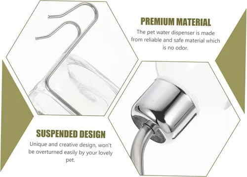 Vista 7 de Abaodam Dispensador de agua para perros pequeños, botella de agua para mascotas, alimentador automático para conejo y gato, fácil de usar
