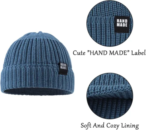 Vista 4 de Gorro de punto simple para bebé, Hip-Hop para niños, gorro de invierno para niñas de 0 a 5 años