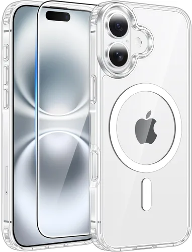 Vista 48 de FNTCASE - Funda para iPhone 16 Pro: magnética, mate, translúcida, de grado militar, protectora contra caídas, resistente, fina, duradera y a prueba