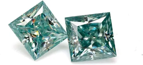Vista 4 de ERAA JEWEL Moissanita suelta de 3.00 quilates, piedra de moissanita de color azul, claridad VVS1, piedra preciosa brillante de corte princesa