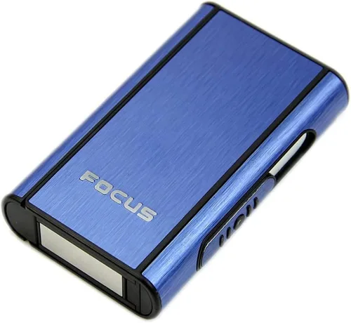 Vista 9 de Dispensador de caja de cigarrillos de aluminio, eyección automática, capacidad para 10 cigarrillos regulares, cierre magnético, negro