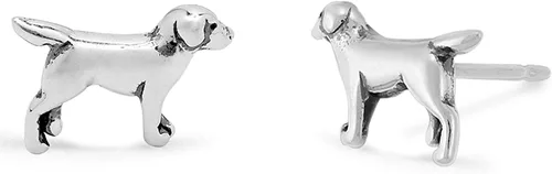 Vista 2 de Boma Jewelry - Aretes de plata de ley Labrador Retriever para perro Plata de ley No es una piedra preciosa