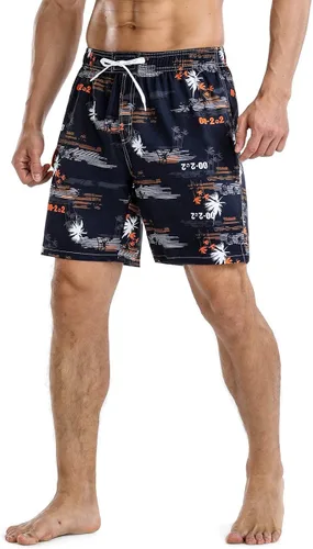 Vista 3 de Nonwe Shorts de baño suaves de secado rápido para hombre, ajuste relajado, con dibujo